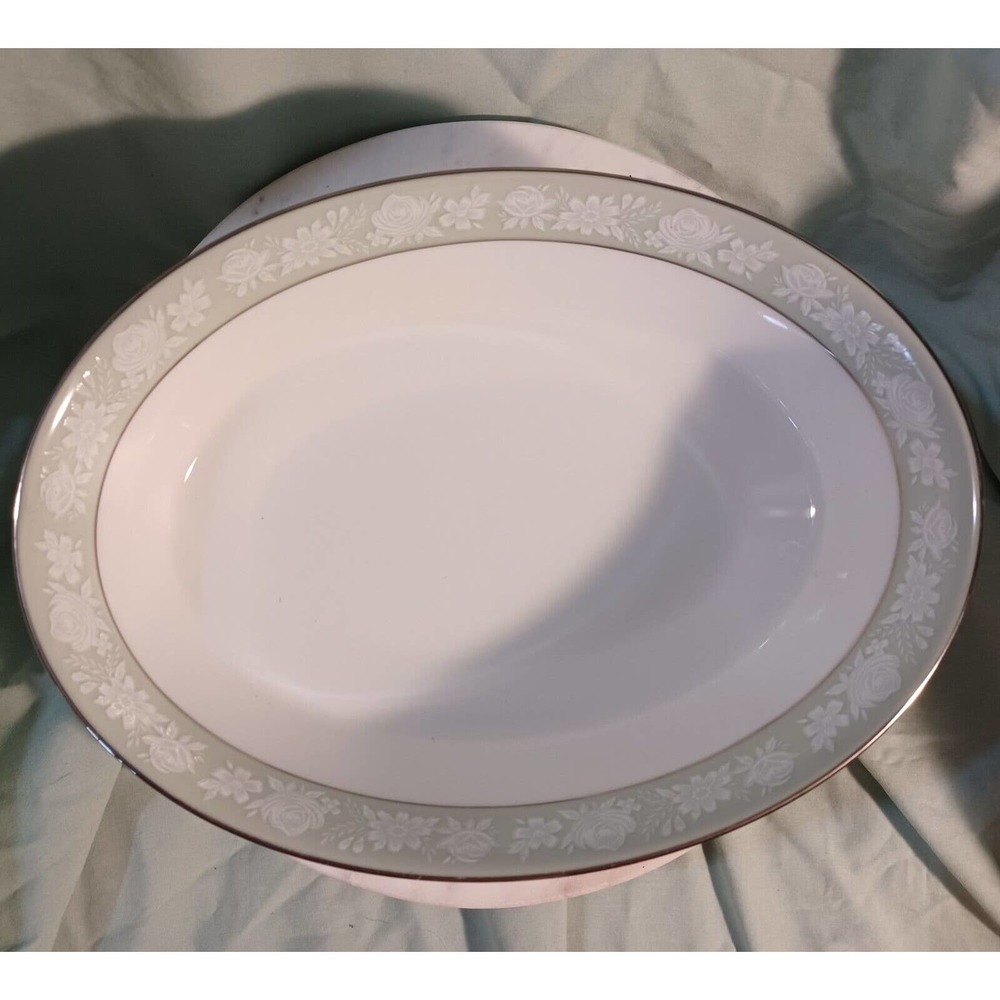 NORITAKE china VIENNE 6885 Oval Serving PLATTER 14 1/4" Long 10 1/4 "W